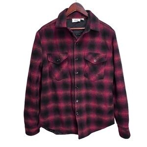 Never Lose Hedge Wool Plaid Shacket Size Large Classic Fall Winter